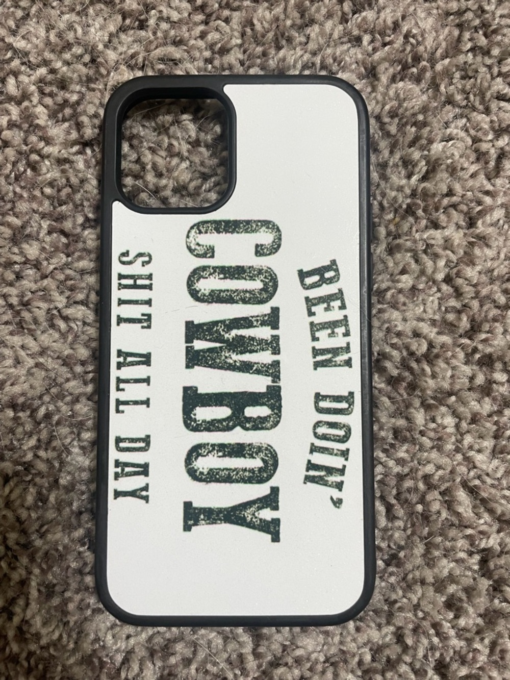 White 'COWBOY' Graphic iPhone Case